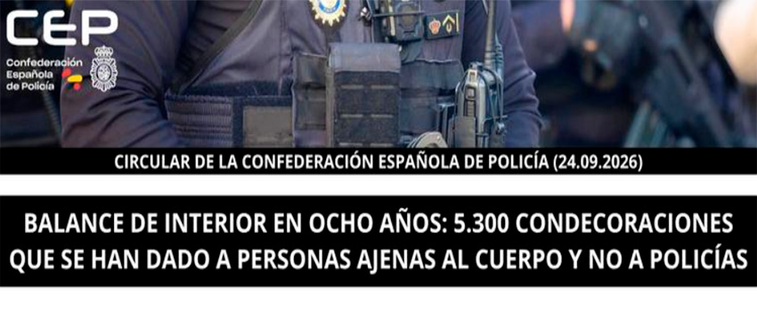 BALANCE DE INTERIOR EN OCHO A�OS: 5.300 CONDECORACIONES QUE SE HAN DADO A PERSONAS AJENAS AL CUERPO Y NO A POLIC�AS